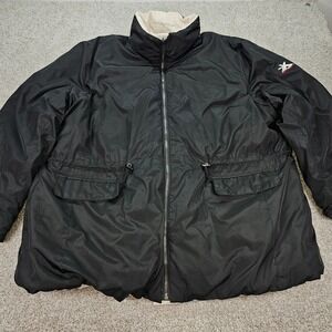 ZeroXposur Womens Reversible Down Quilted Puffer Coat Parka‎ Black Cream 3X